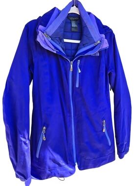 The North Face 3 In 1 Hyvent Thermoball-Eco Triclimate Hooded Blue Jacket Size S
